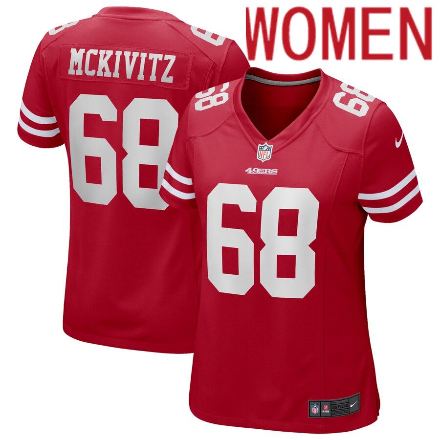 Women San Francisco 49ers #68 Colton McKivitz Nike Scarlet Game NFL Jersey->women nfl jersey->Women Jersey
